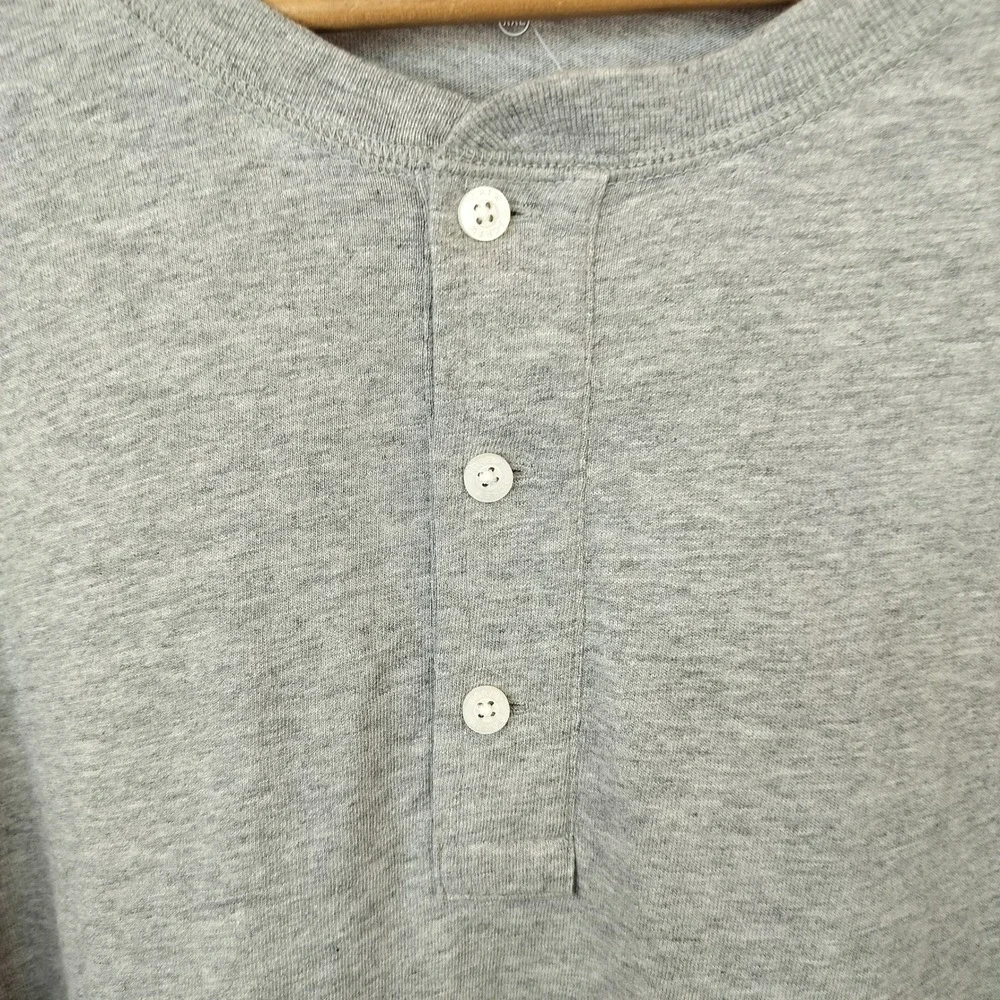 J.Crew Henley Shirt Mens XXL NWT Long Sleeve Cotton Casual Gray J8214